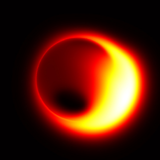 A simulation of a black hole observed by the EHT.